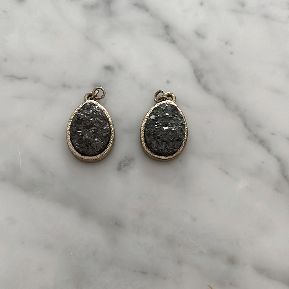 Grey faux gem earrings